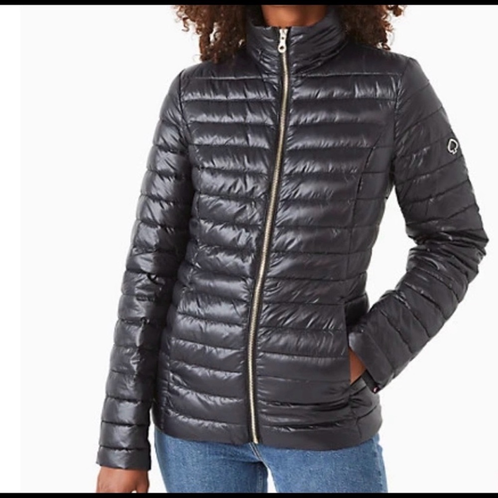Kate Spade NWT Women's Black Puffer Jacket - packable - size XS